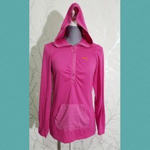 Puma Pink Popover Hooded Top | Lightweight